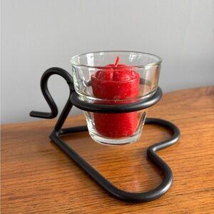 Heart votive with candle